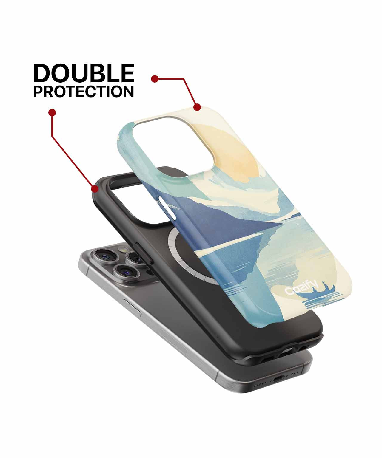 Serene Canoeing Adventure with Majestic Mountains iPhone case Case Cazify - Delivery Canada