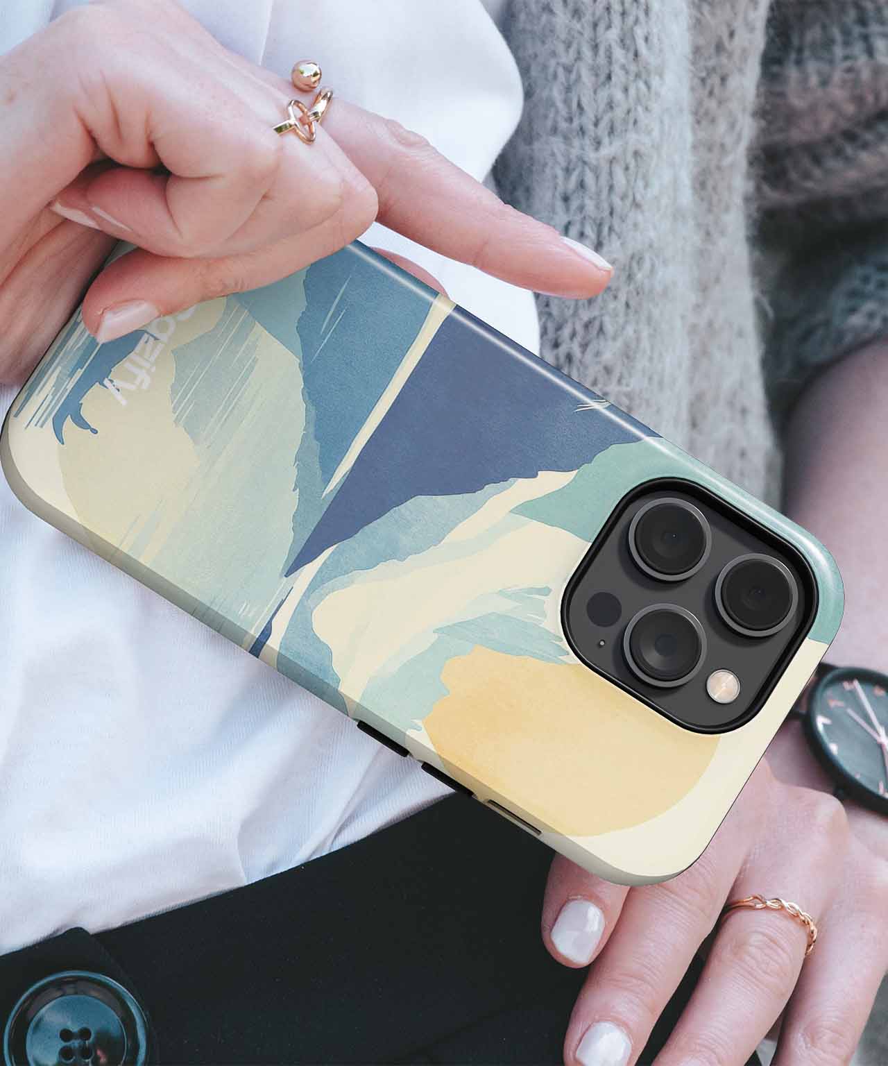 Serene Canoeing Adventure with Majestic Mountains iPhone case Case Cazify - Delivery Canada