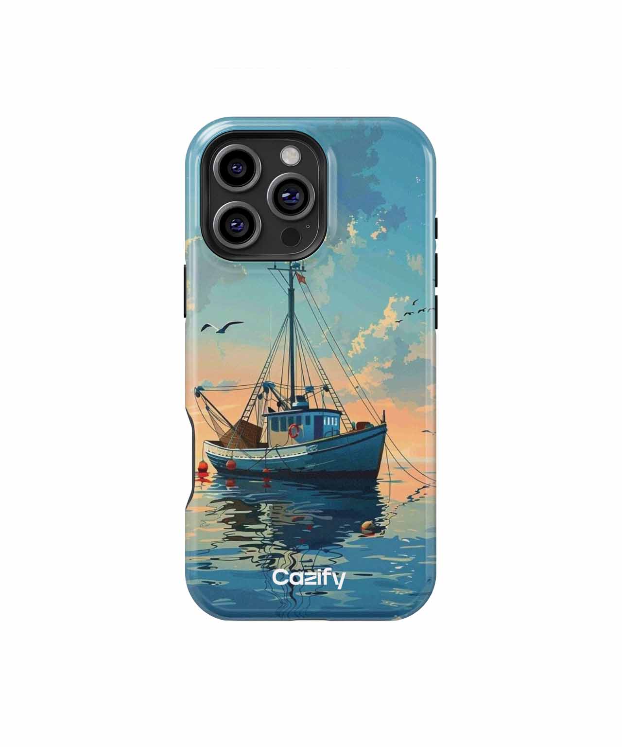 Serene Fishing Boat on Calm Waters iPhone case Case Cazify - Delivery Canada