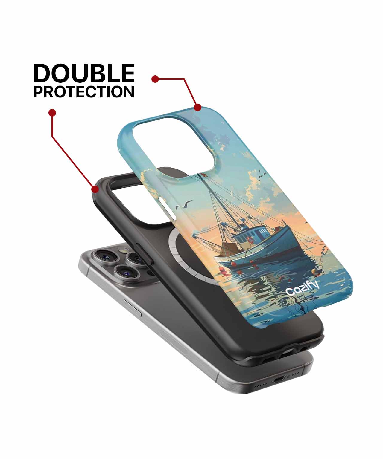 Serene Fishing Boat on Calm Waters iPhone case Case Cazify - Delivery Canada