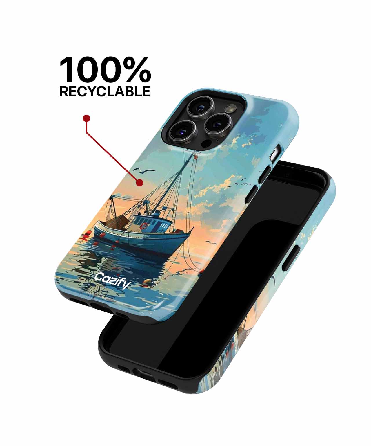 Serene Fishing Boat on Calm Waters iPhone case Case Cazify - Delivery Canada