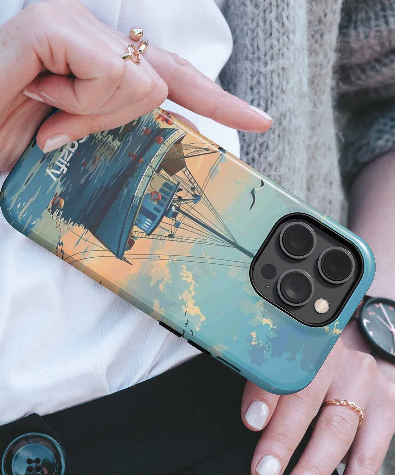 Serene Fishing Boat on Calm Waters iPhone case Case Cazify - Delivery Canada
