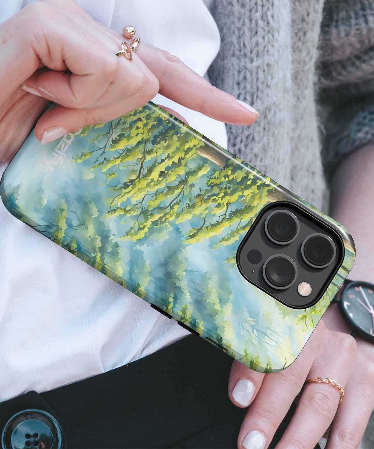 Serene Forest Escape with Gentle Stream iPhone case Case Cazify - Delivery Canada