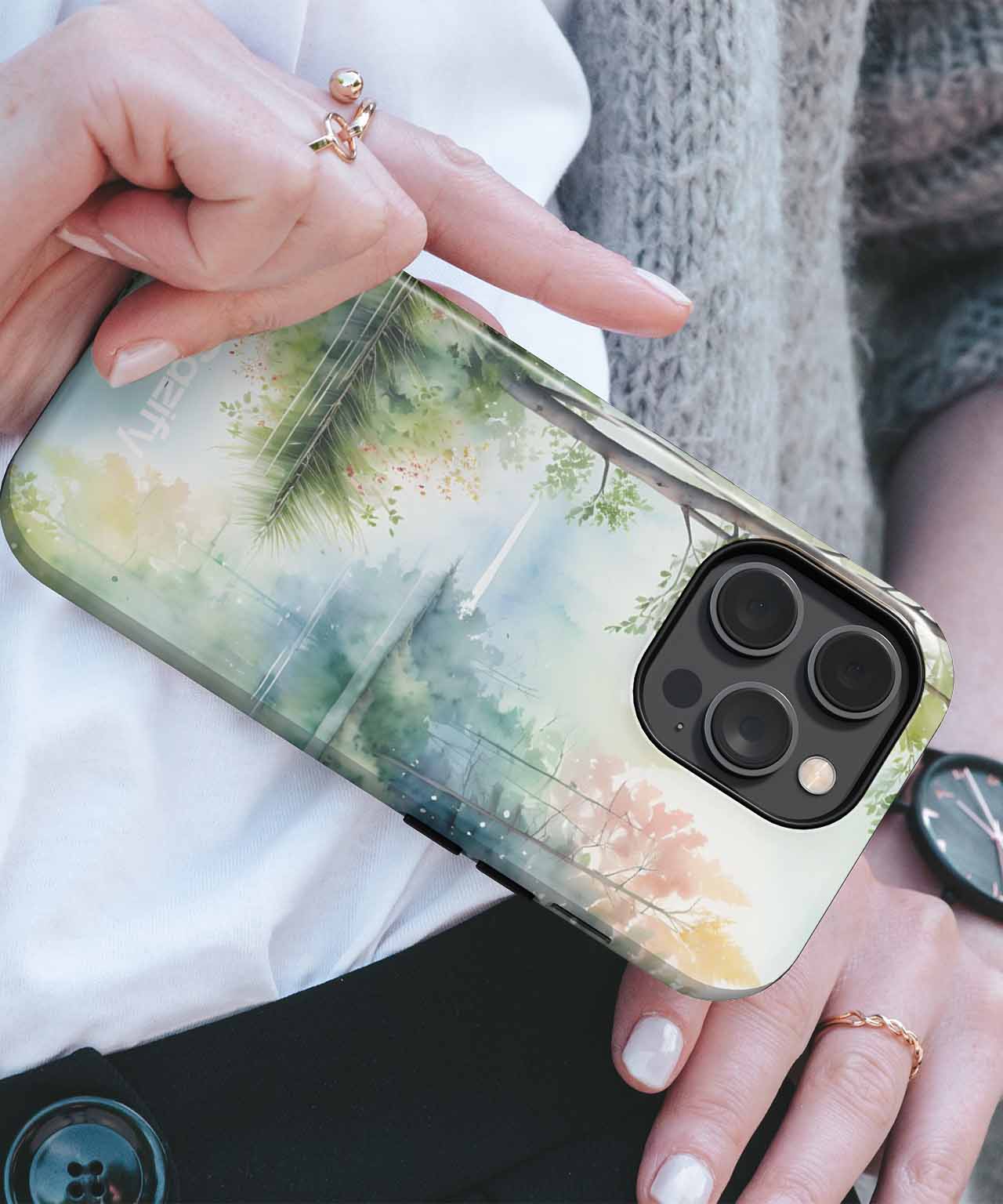 Serene Lakeside Reflection in Autumn Colors iPhone case Case Cazify - Delivery Canada