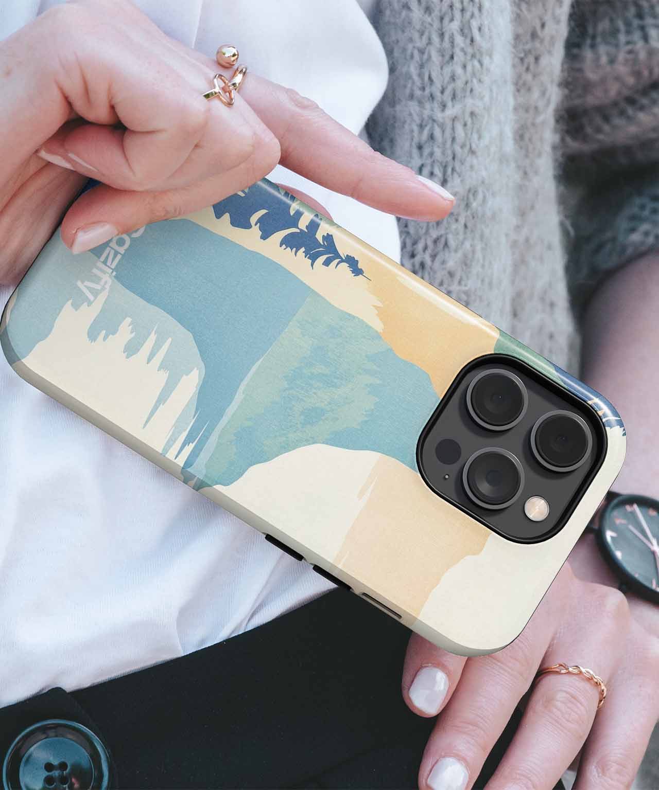 Serene nature escape with cliffside view iPhone case Case Cazify - Delivery Canada