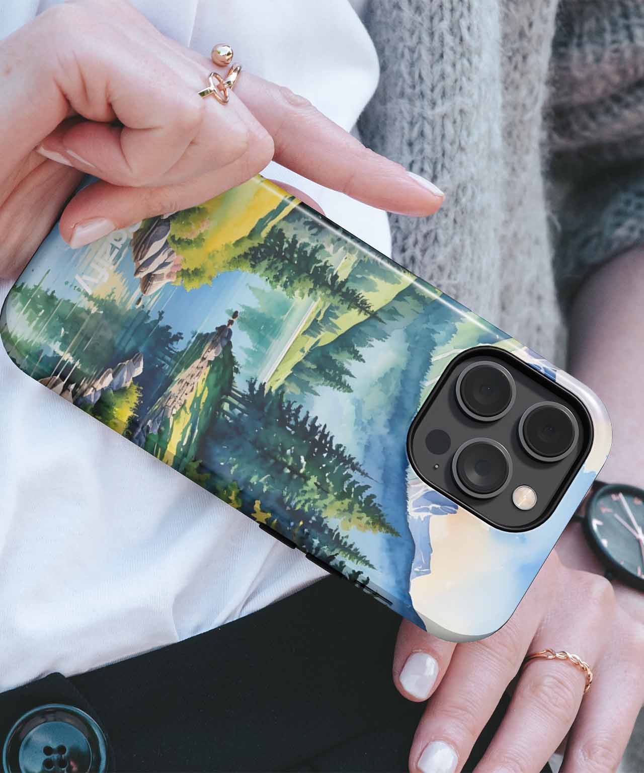 Serene Nature Escape with Majestic Mountains iPhone case Case Cazify - Delivery Canada