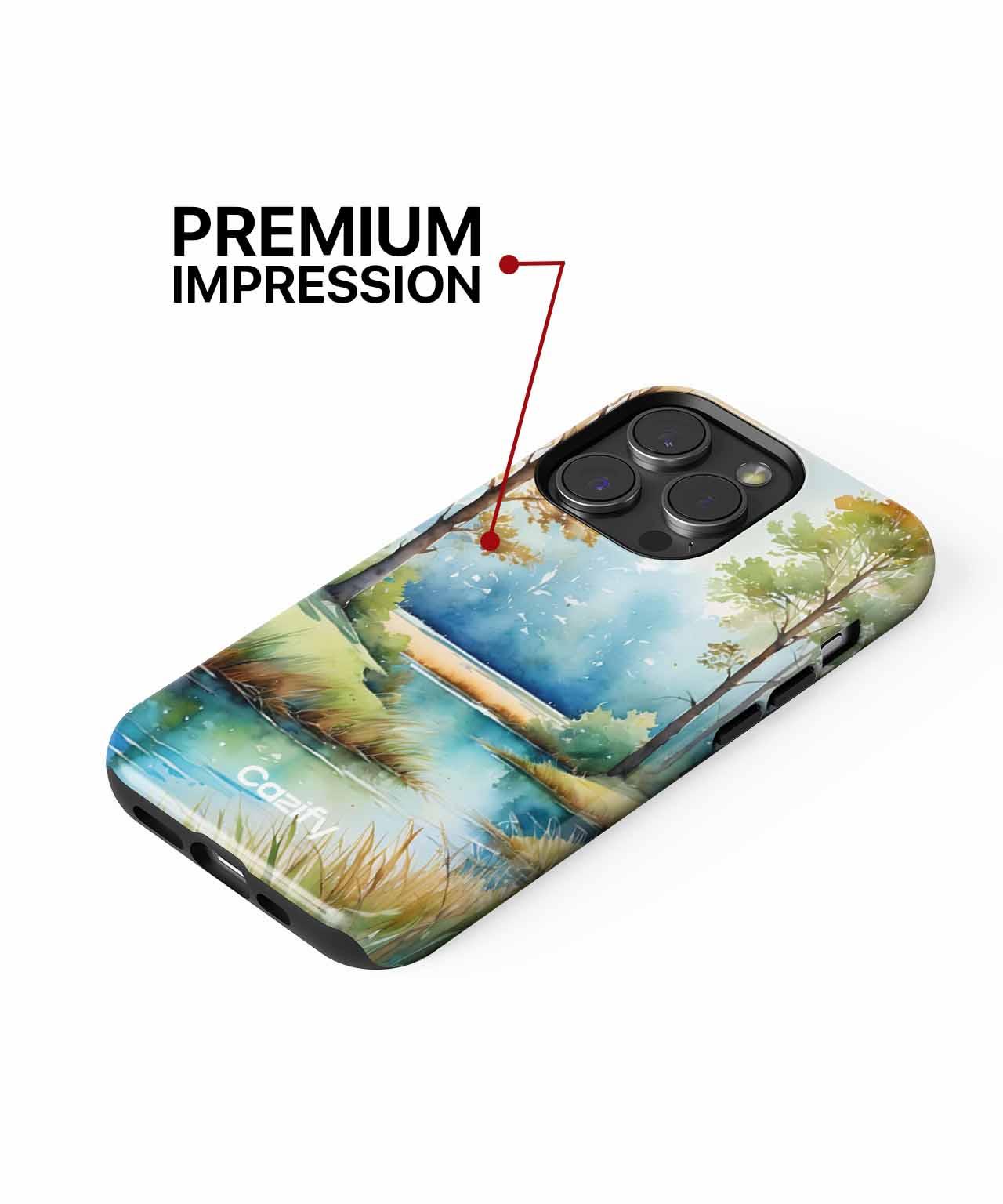 Serene Riverbank Retreat in Autumn iPhone case Case Cazify - Delivery Canada