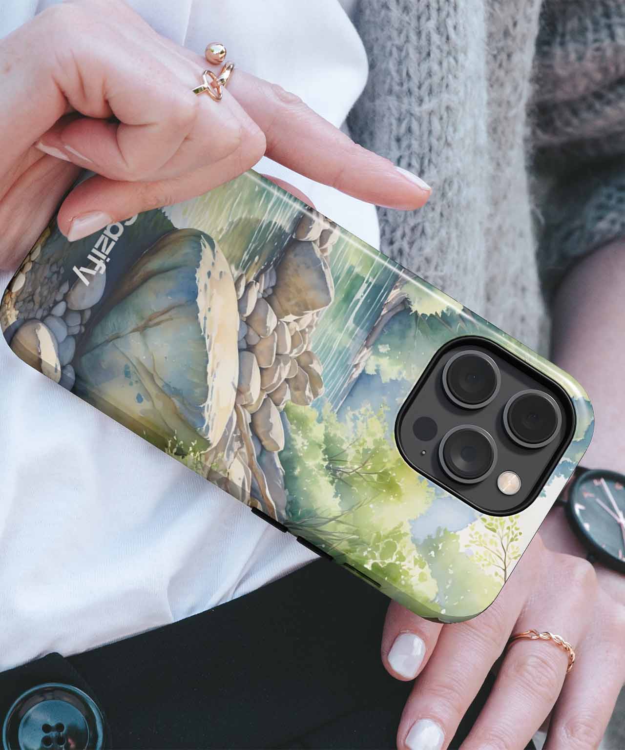 Serene Riverbank Retreat with Rocky Beaches iPhone case Case Cazify - Delivery Canada