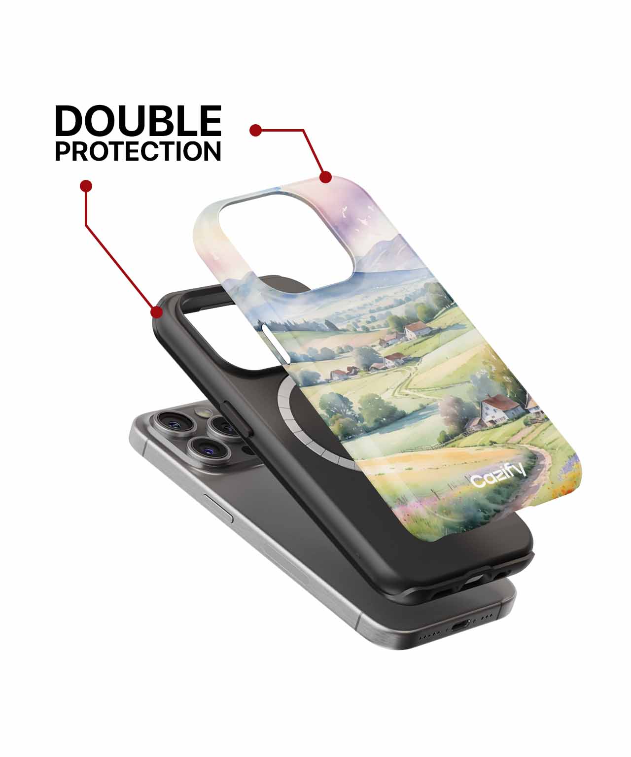 Serene Rolling Hills with Colorful Blooms iPhone case Case Cazify - Delivery Canada