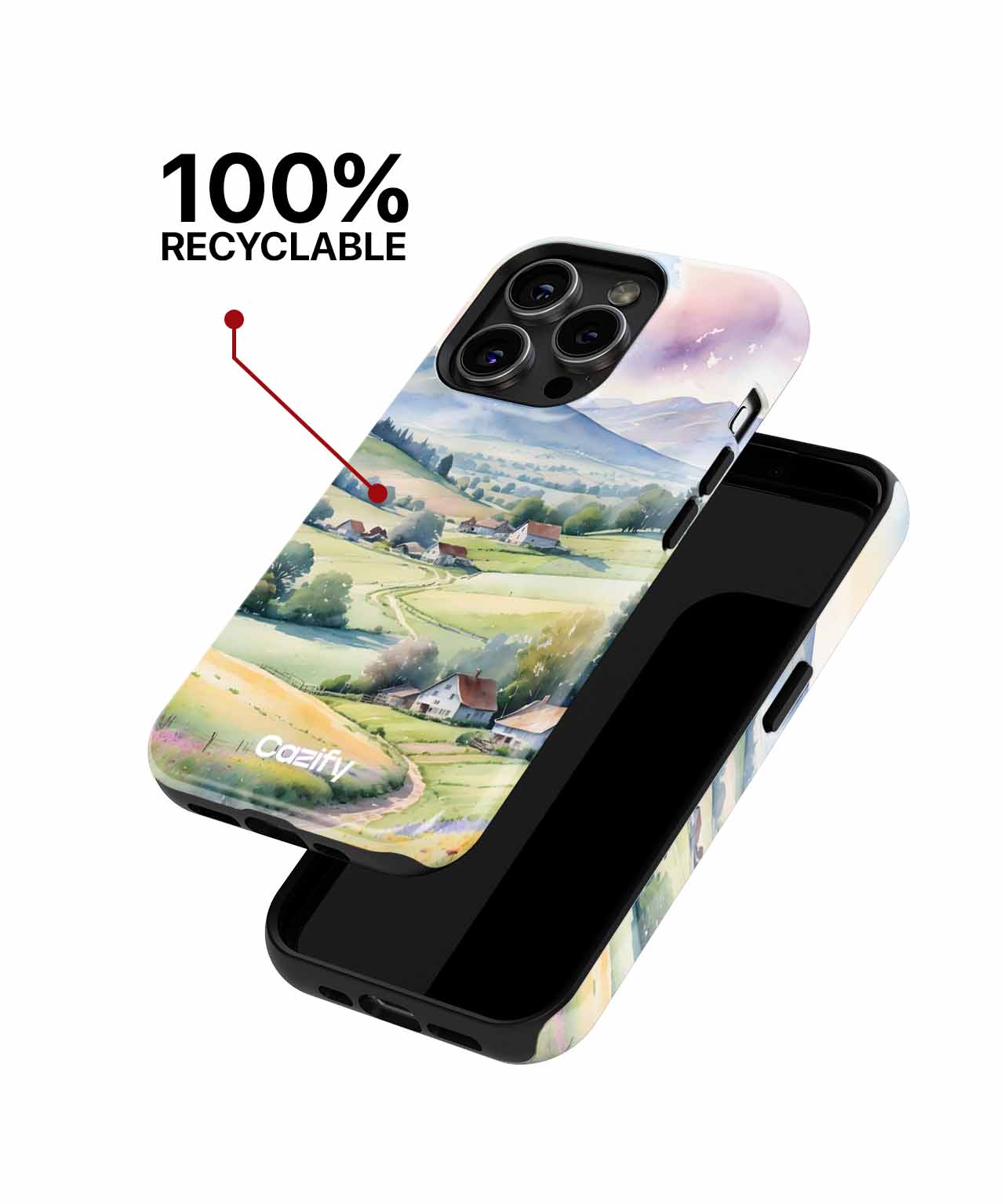 Serene Rolling Hills with Colorful Blooms iPhone case Case Cazify - Delivery Canada