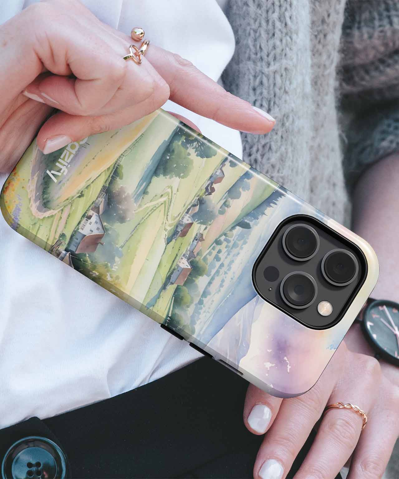 Serene Rolling Hills with Colorful Blooms iPhone case Case Cazify - Delivery Canada