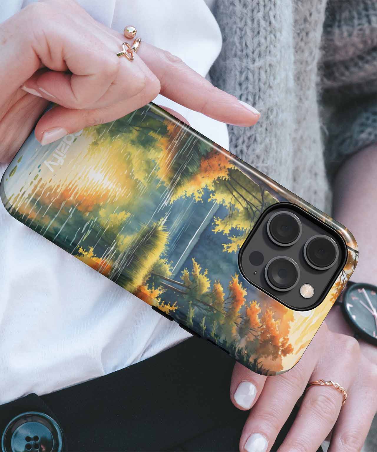 Serene Sunset on the Tranquil Lake iPhone case Case Cazify - Delivery Canada