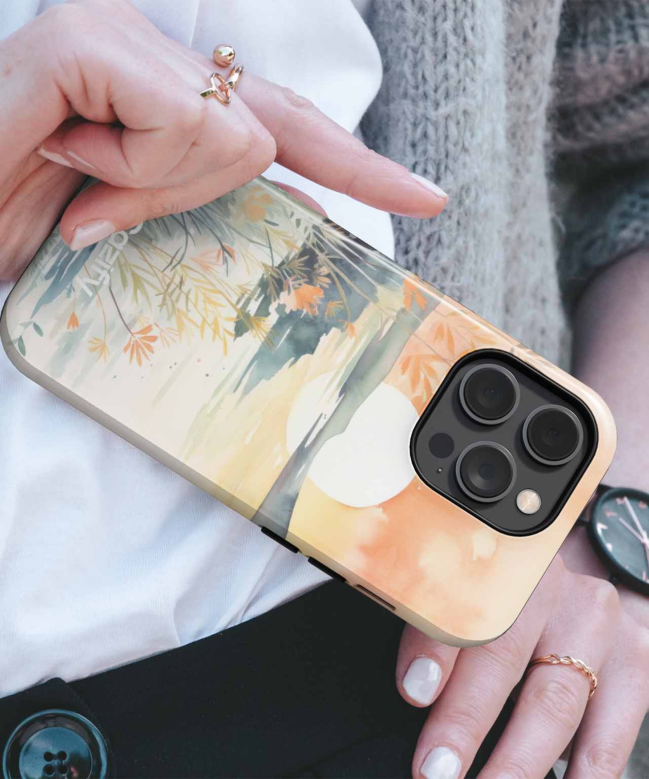 Serene Sunset over Blossoming Waters iPhone case Case Cazify - Delivery Canada