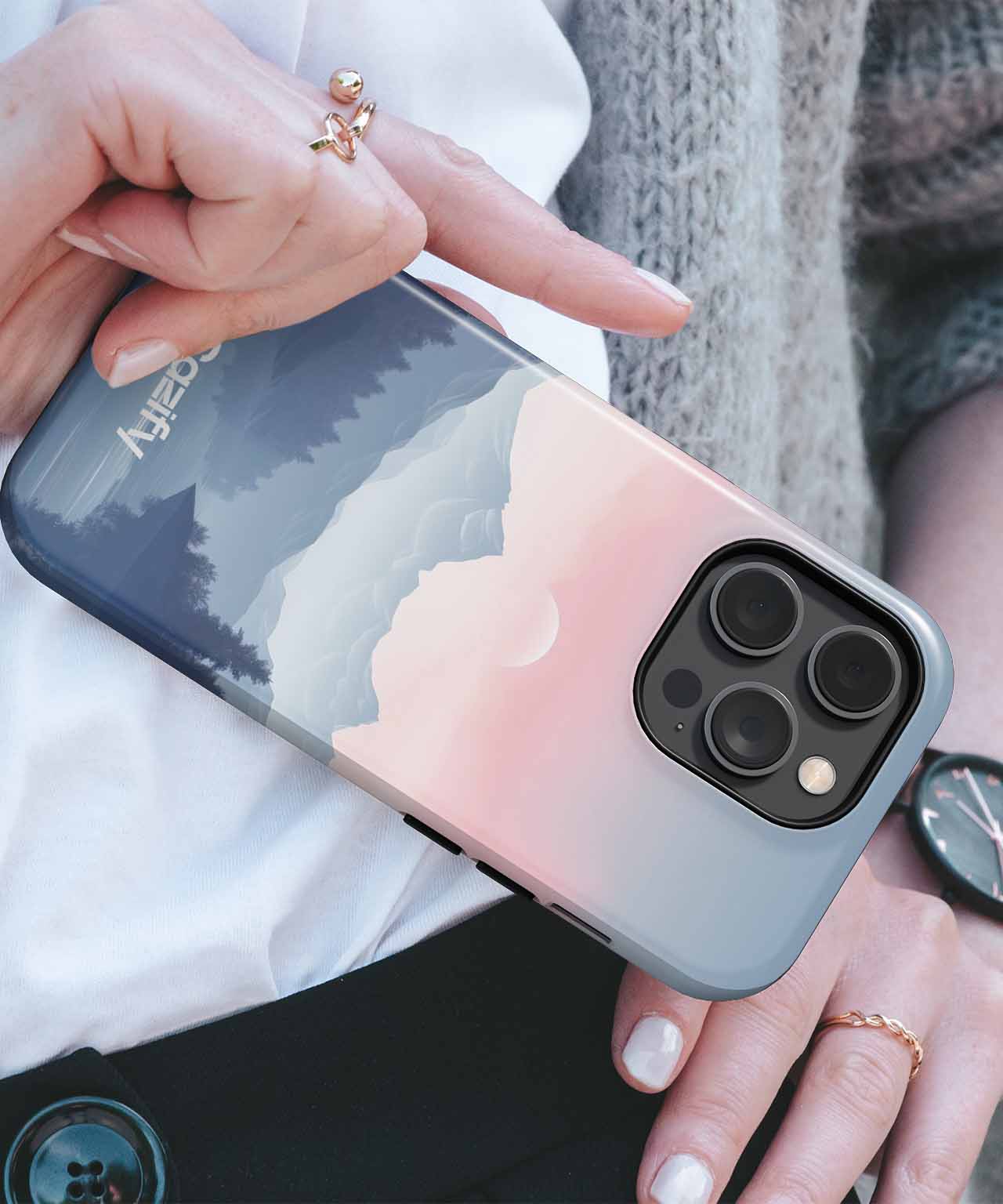 Serene Sunset Over Mountain Reflections iPhone case Case Cazify - Delivery Canada