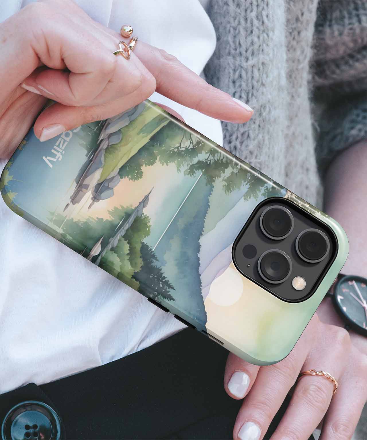 Serene Sunset Over Tranquil Lake iPhone case Case Cazify - Delivery Canada