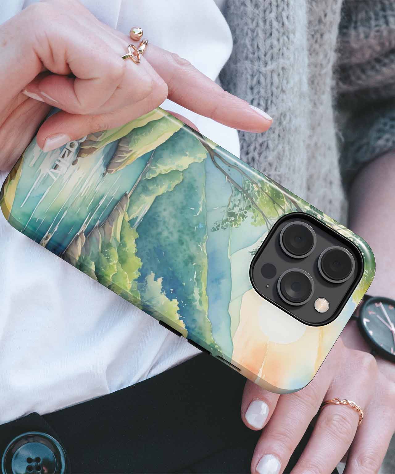 Serene Sunset River View iPhone case Case Cazify - Delivery Canada
