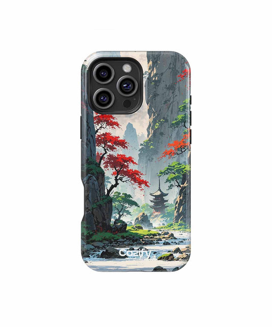 Serene Temple in Vibrant Nature iPhone case Case Cazify - Delivery Canada