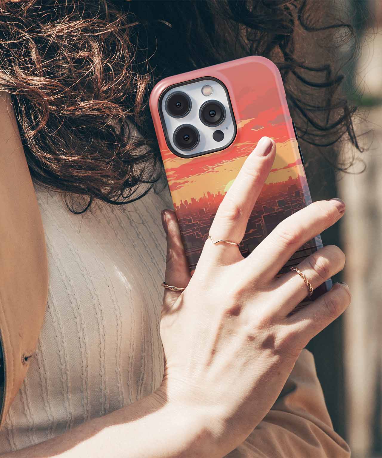 Sizzling Sunset Over Urban Rooftops iPhone case Case Cazify - Delivery Canada