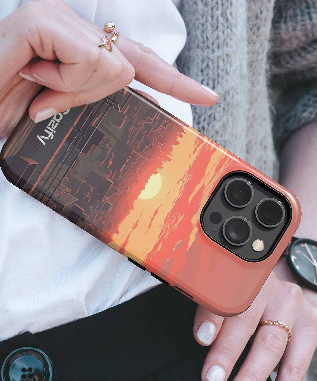 Sizzling Sunset Over Urban Rooftops iPhone case Case Cazify - Delivery Canada