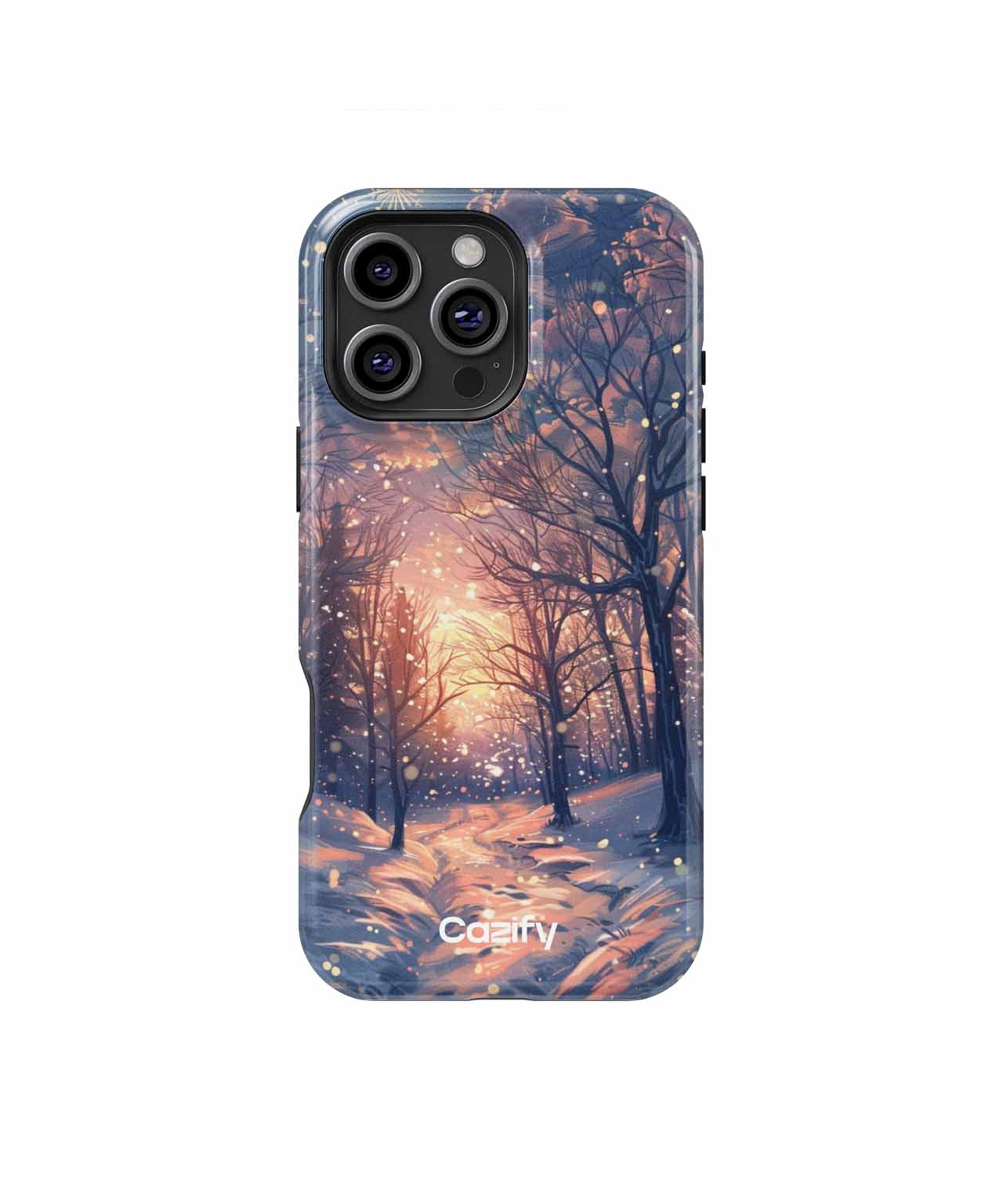 Snowy Winter Wonderland With Twinkling Lights iPhone case Case Cazify - Delivery Canada