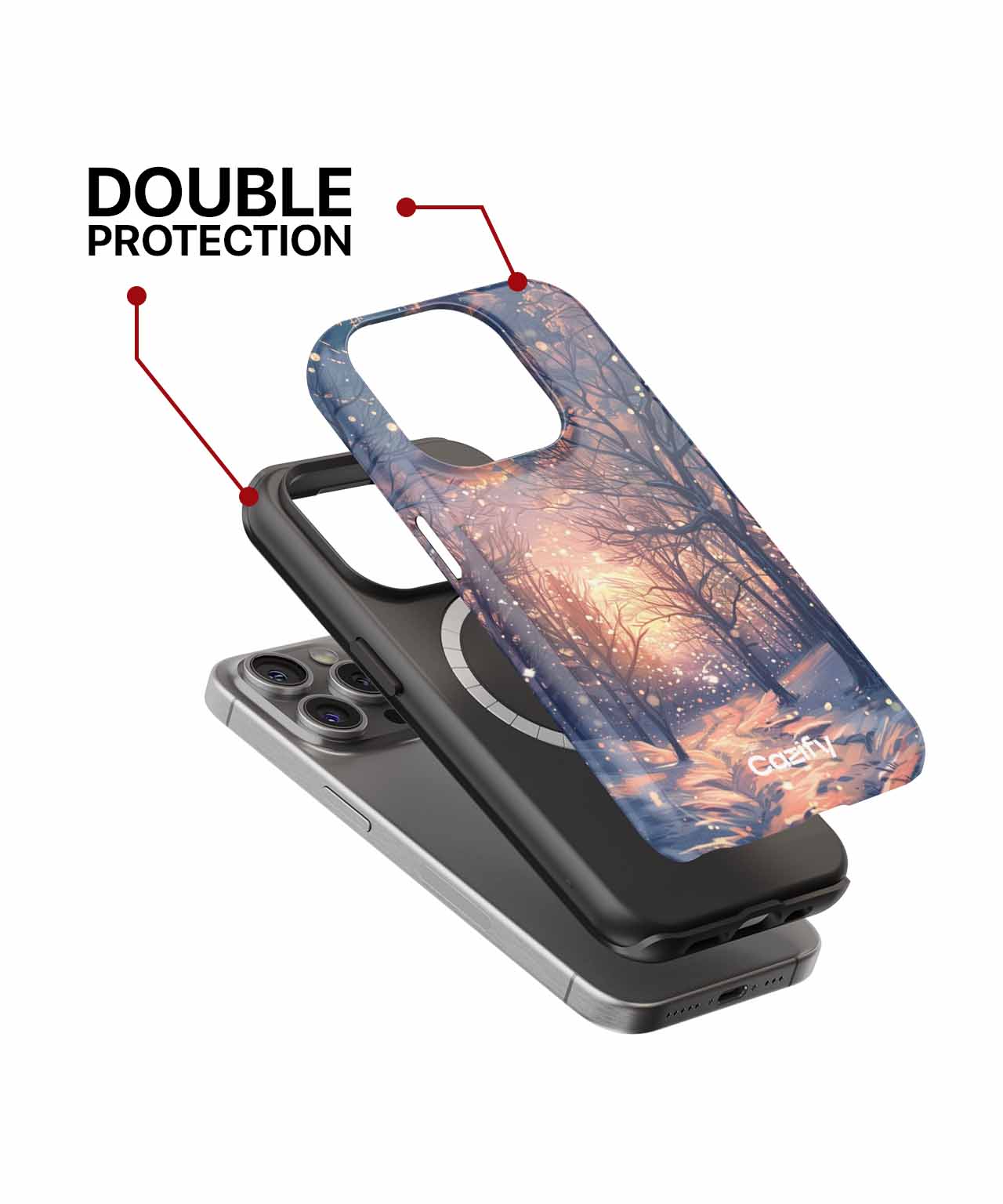 Snowy Winter Wonderland With Twinkling Lights iPhone case Case Cazify - Delivery Canada