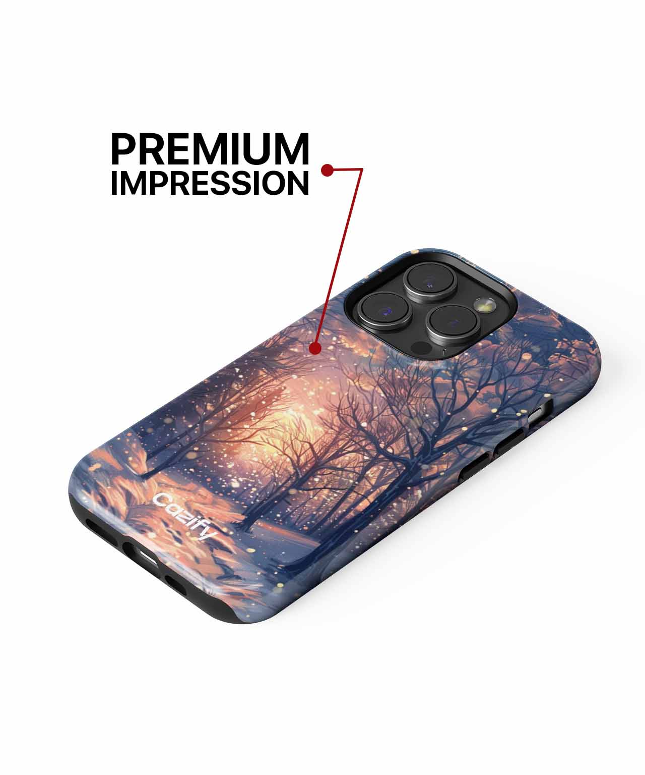 Snowy Winter Wonderland With Twinkling Lights iPhone case Case Cazify - Delivery Canada