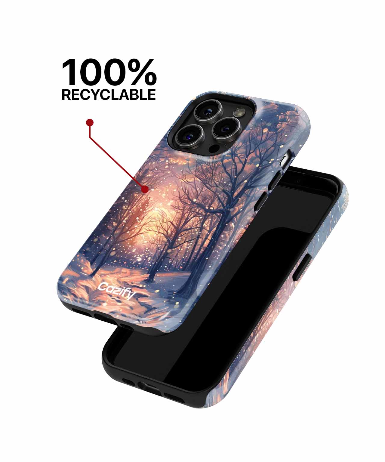 Snowy Winter Wonderland With Twinkling Lights iPhone case Case Cazify - Delivery Canada