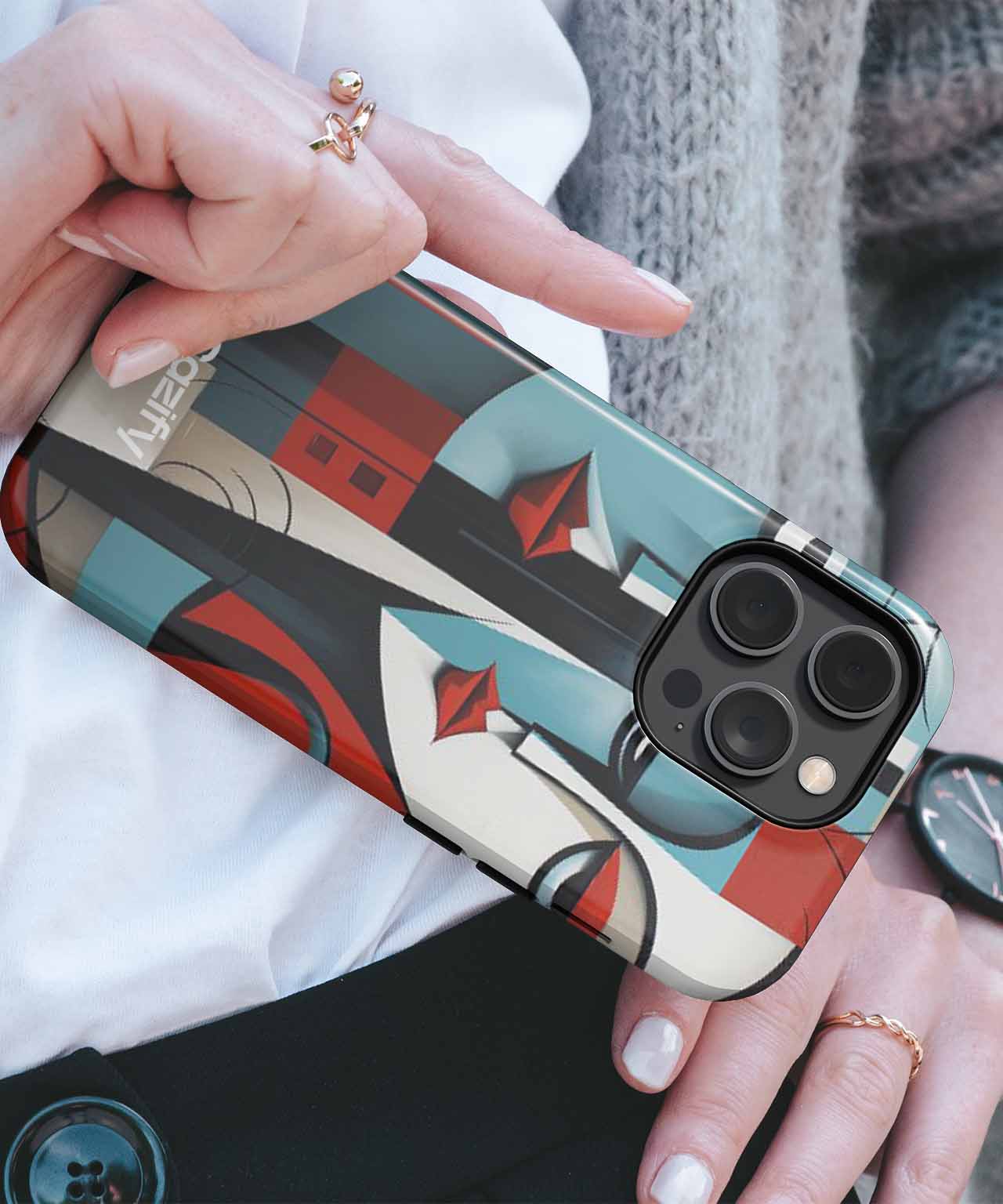 Sophisticated Colorful Faces Cheek to Cheek iPhone case Case Cazify - Delivery Canada