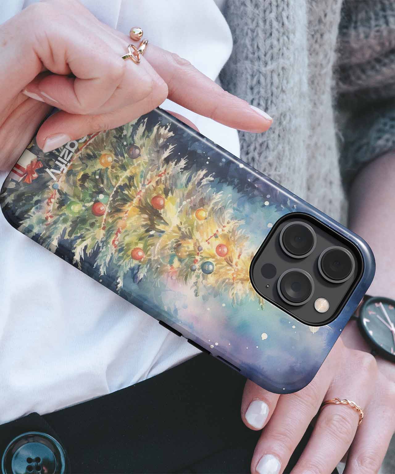 Sparkling Winter Wonderland Christmas Tree iPhone case Case Cazify - Delivery Canada