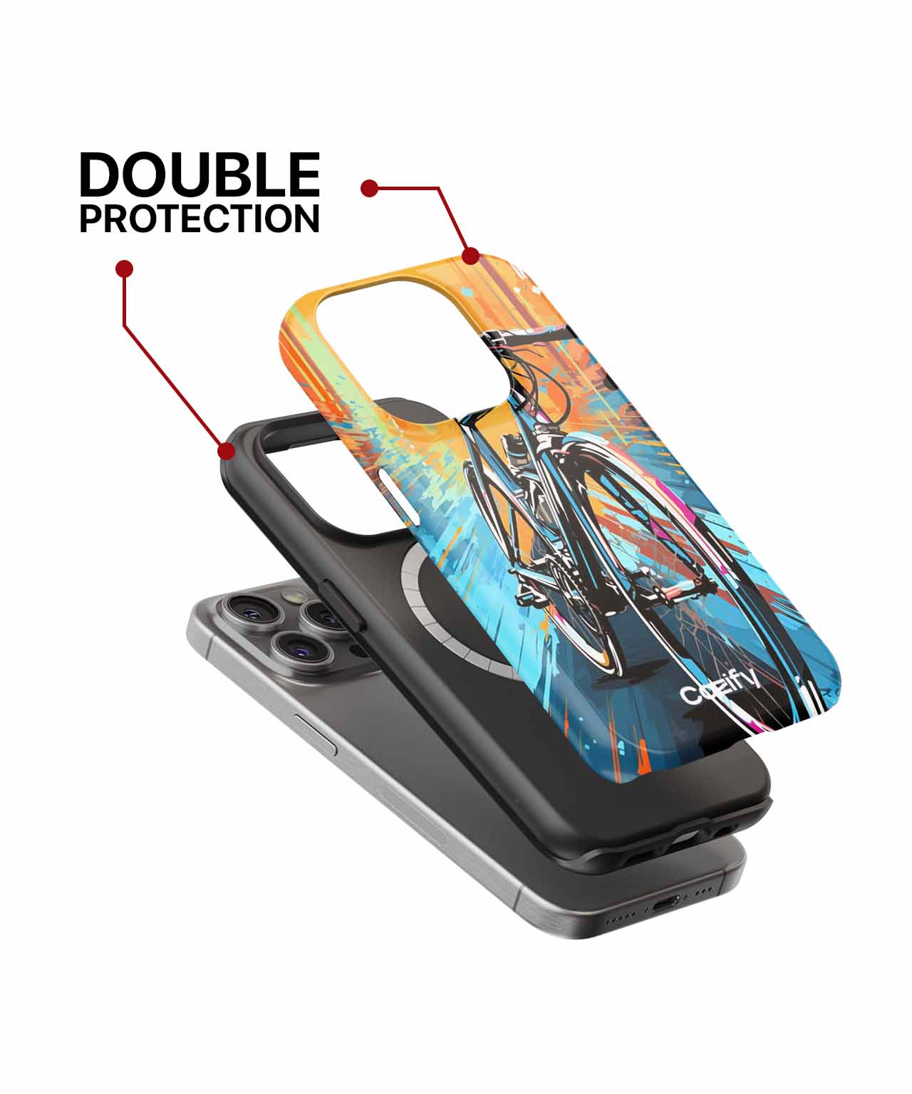 Speedy Colorful Bike Thrills iPhone case Case Cazify - Delivery Canada