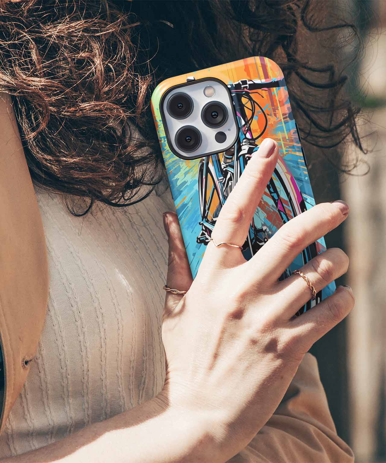 Speedy Colorful Bike Thrills iPhone case Case Cazify - Delivery Canada