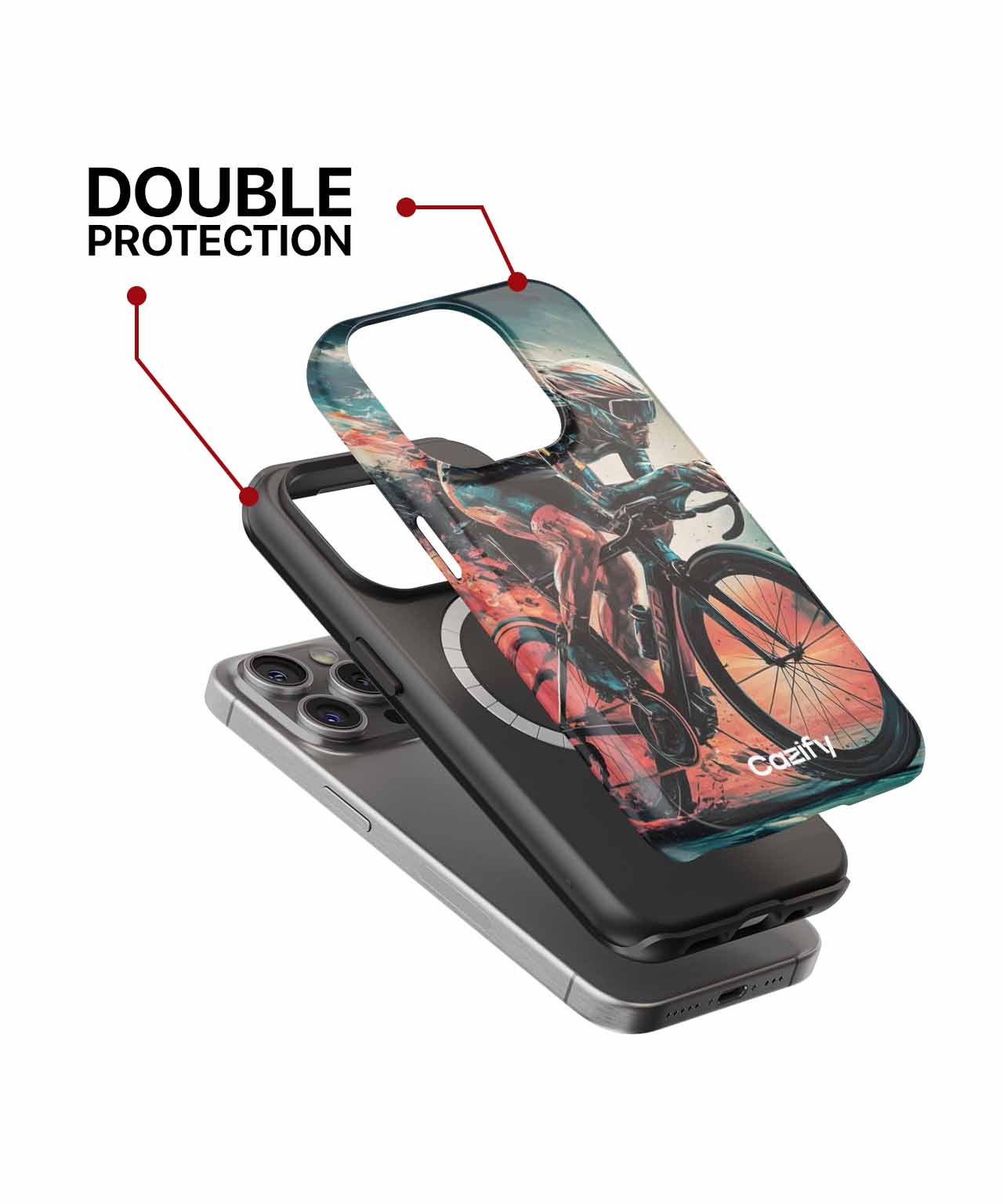 Speedy Cyclist on a Colorful Adventure iPhone case Case Cazify - Delivery Canada