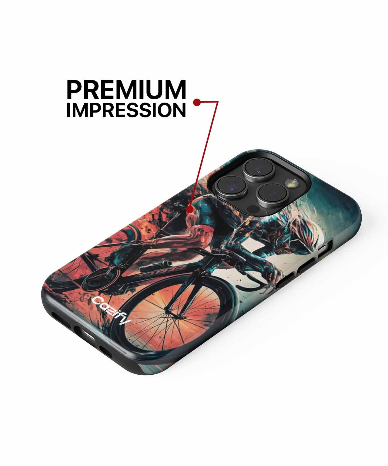 Speedy Cyclist on a Colorful Adventure iPhone case Case Cazify - Delivery Canada