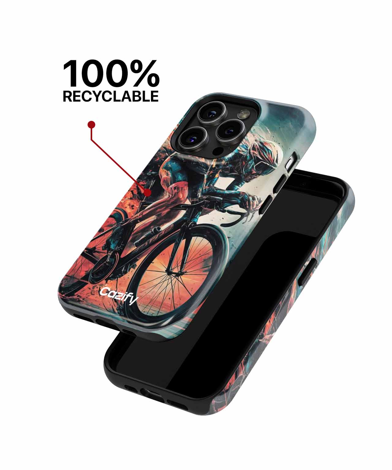 Speedy Cyclist on a Colorful Adventure iPhone case Case Cazify - Delivery Canada
