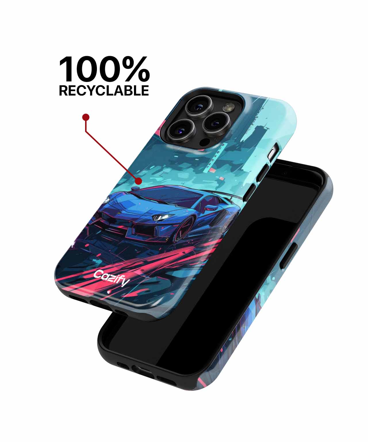 Speedy Raindrop Racer in Neon Wonderland iPhone case Case Cazify - Delivery Canada