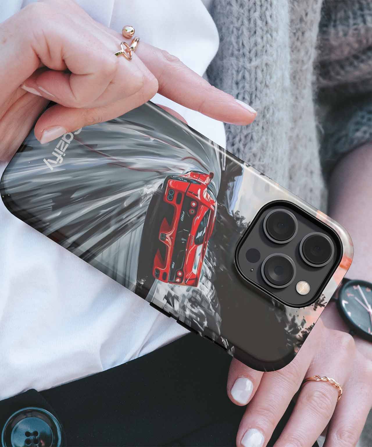 Speedy Red Racer on a Twisting Road iPhone case Case Cazify - Delivery Canada