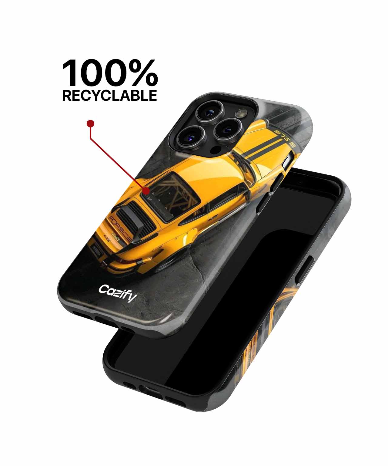 Speedy Yellow Racer with Stripes iPhone case Case Cazify - Delivery Canada