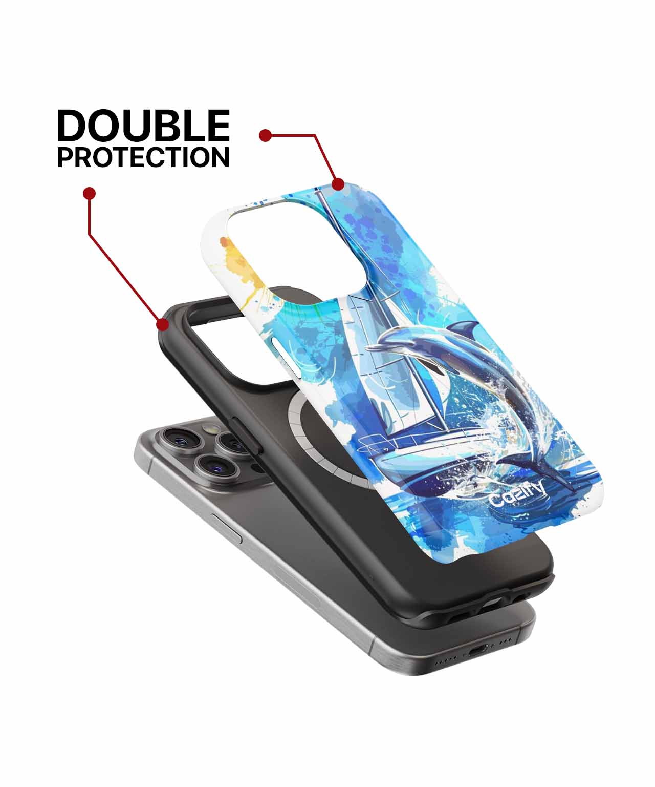 Splashing Dolphin Joyride on a Sailboat iPhone case Case Cazify - Delivery Canada