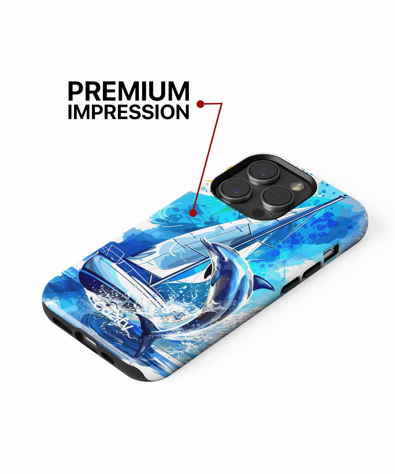 Splashing Dolphin Joyride on a Sailboat iPhone case Case Cazify - Delivery Canada