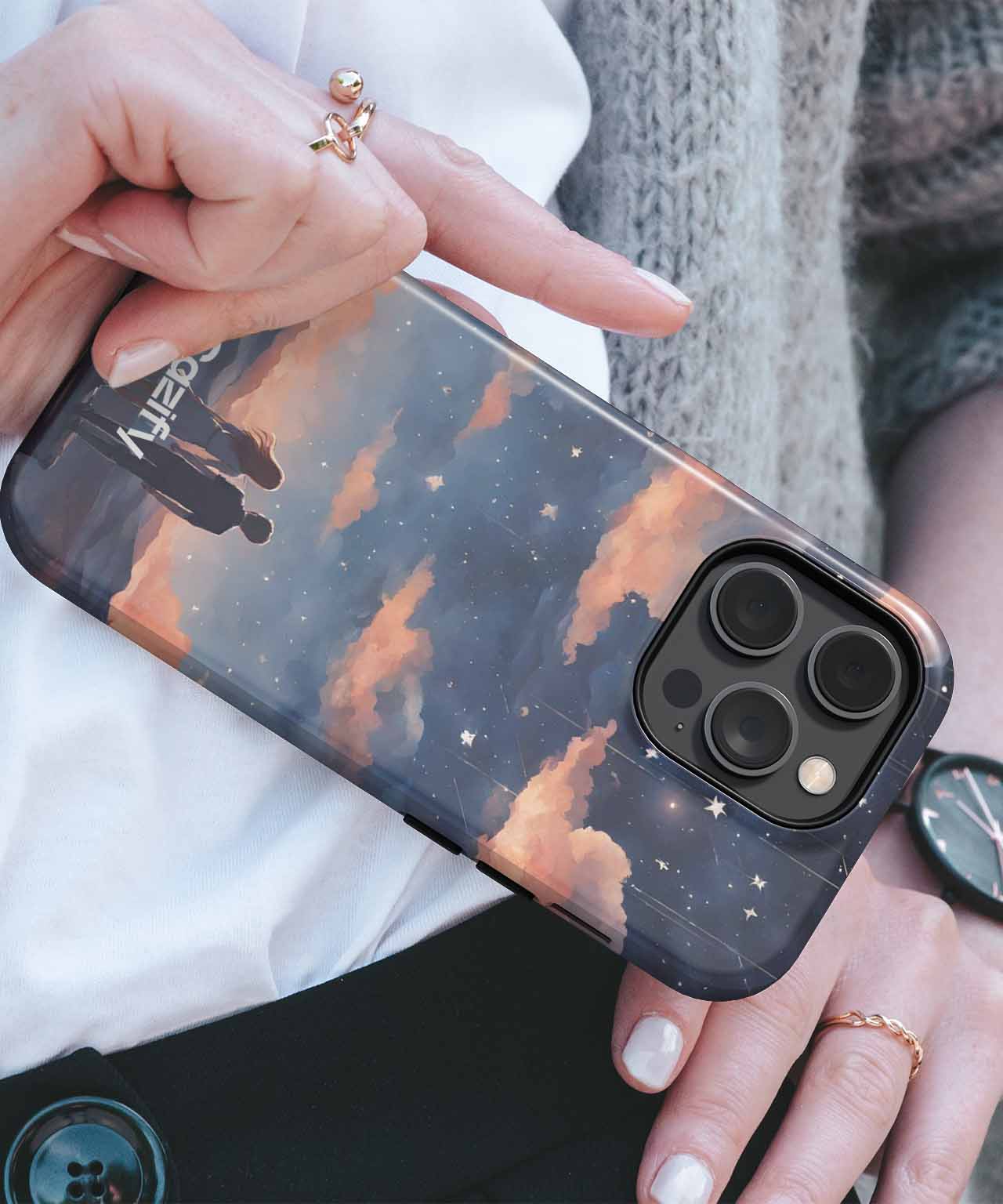 Stargazing Love Under Cosmic Skies iPhone case Case Cazify - Delivery Canada