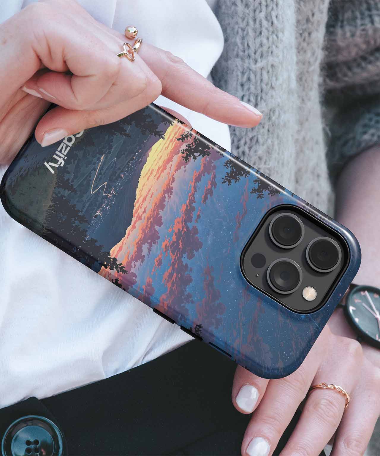 Starlit Journey Through Colorful Skies iPhone case Case Cazify - Delivery Canada