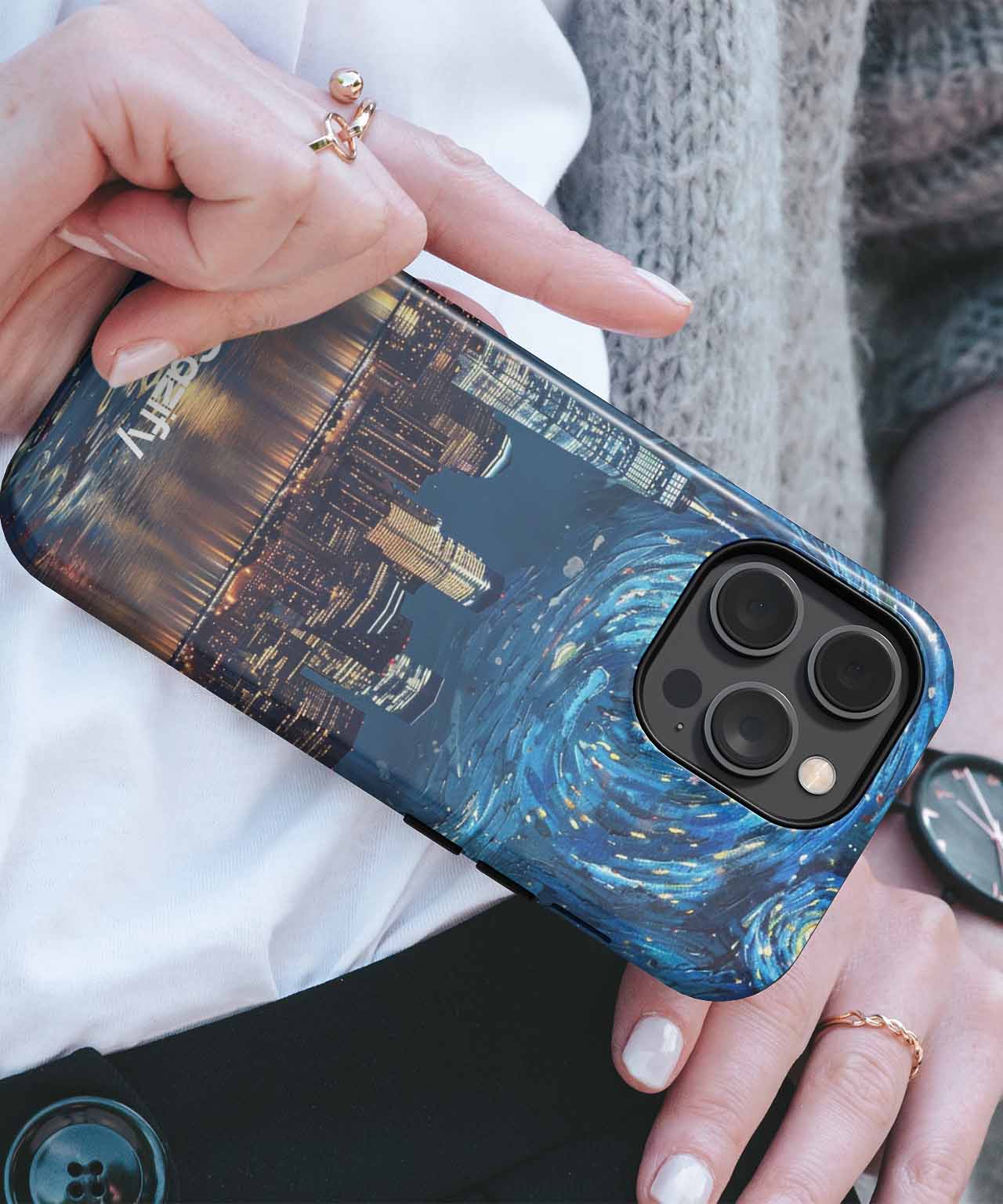 Starry City Dreams Under Twinkling Sky iPhone case Case Cazify - Delivery Canada