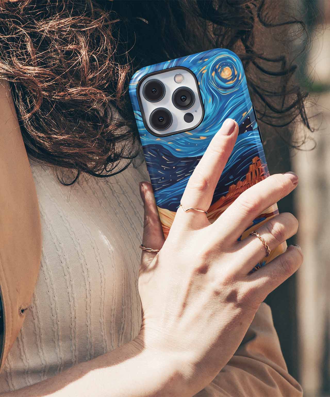 Starry Night in a Dreamy Desert iPhone case Case Cazify - Delivery Canada