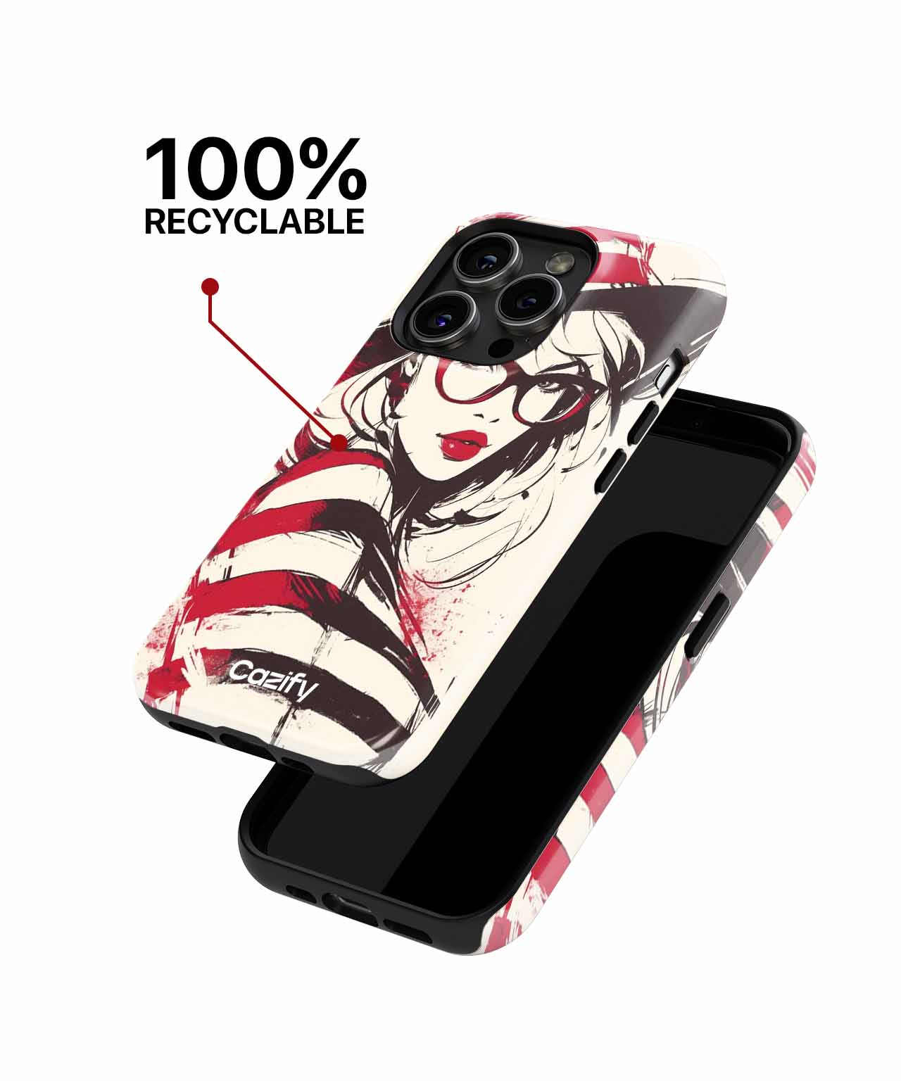 Striped Hat Chic with a Twist iPhone case Case Cazify - Delivery Canada