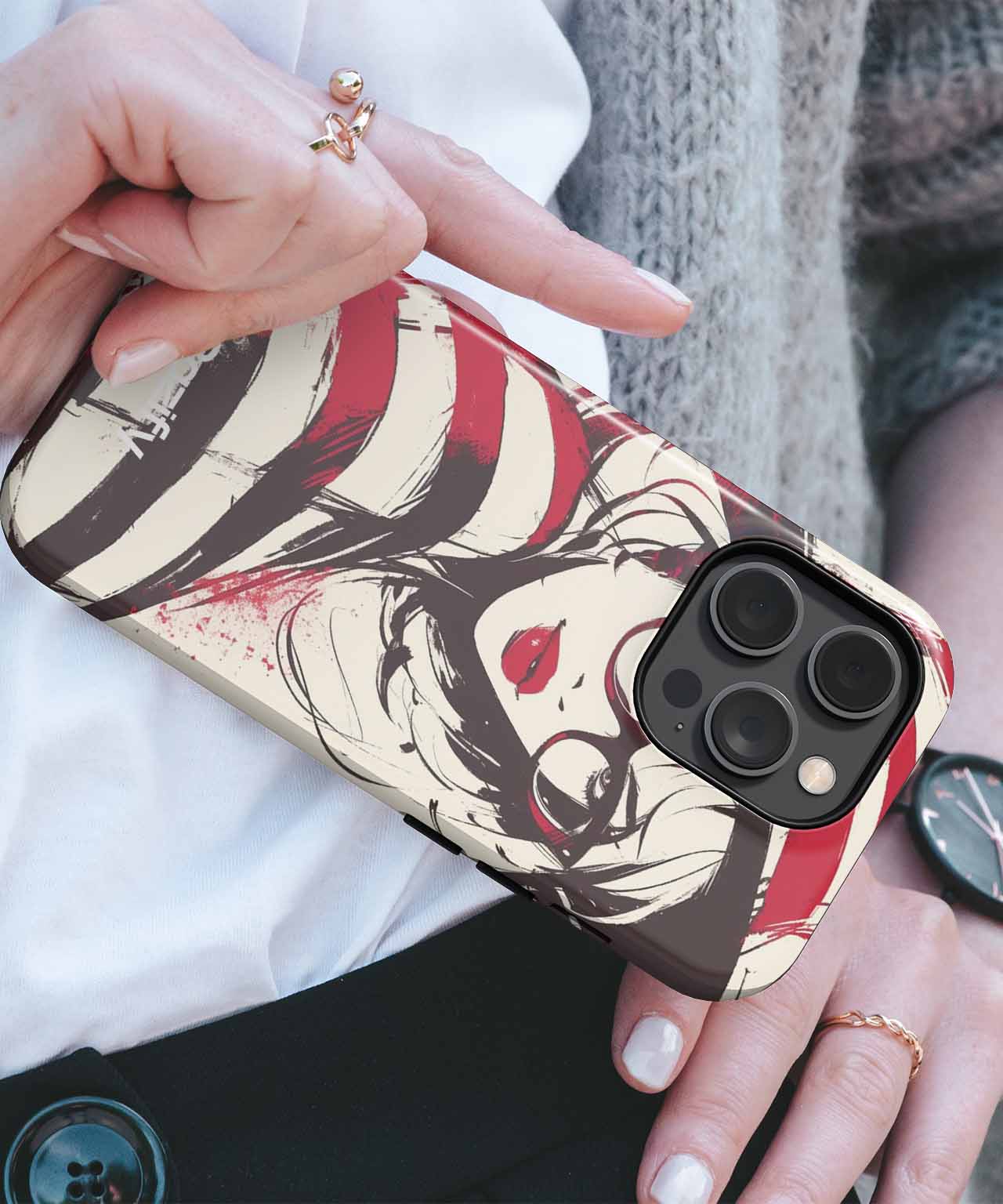 Striped Hat Chic with a Twist iPhone case Case Cazify - Delivery Canada