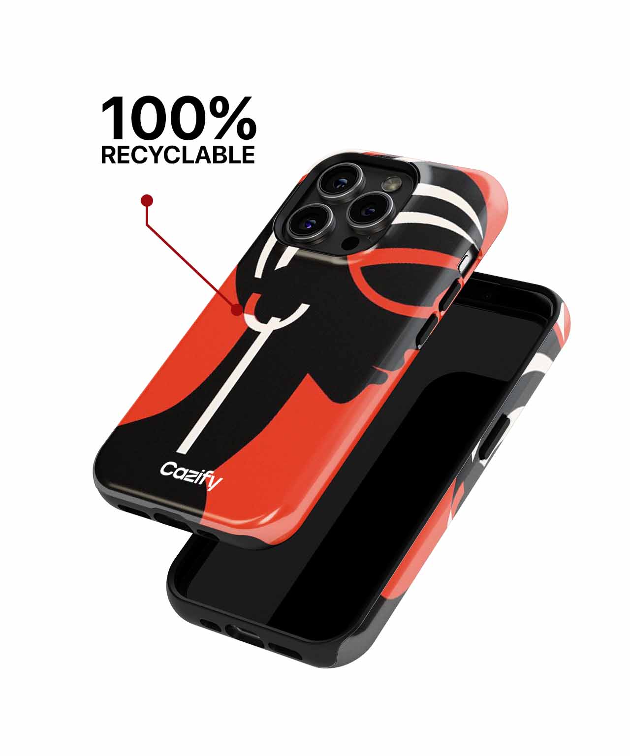Stylish Black Silhouette with Stripes iPhone case Case Cazify - Delivery Canada