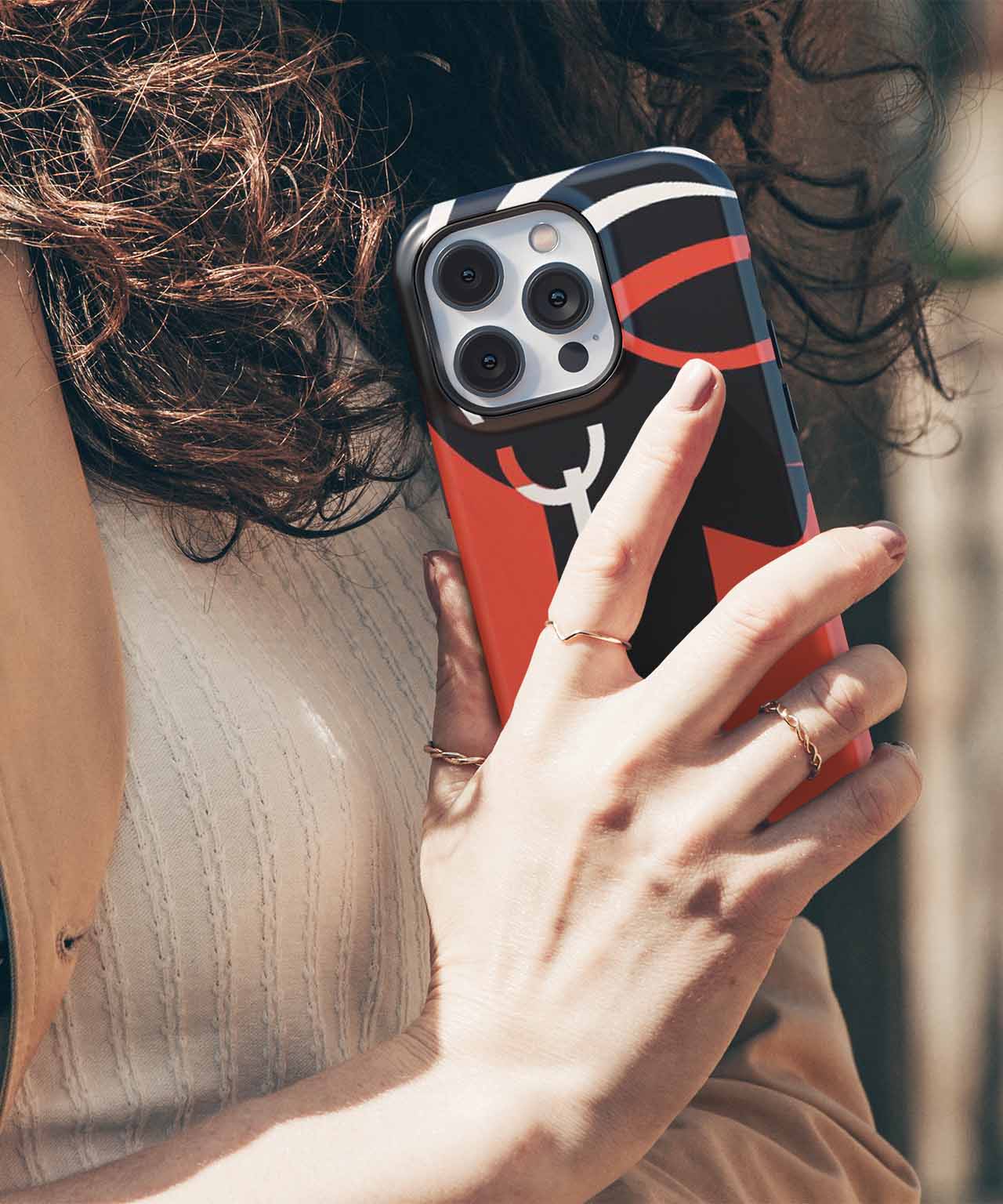 Stylish Black Silhouette with Stripes iPhone case Case Cazify - Delivery Canada