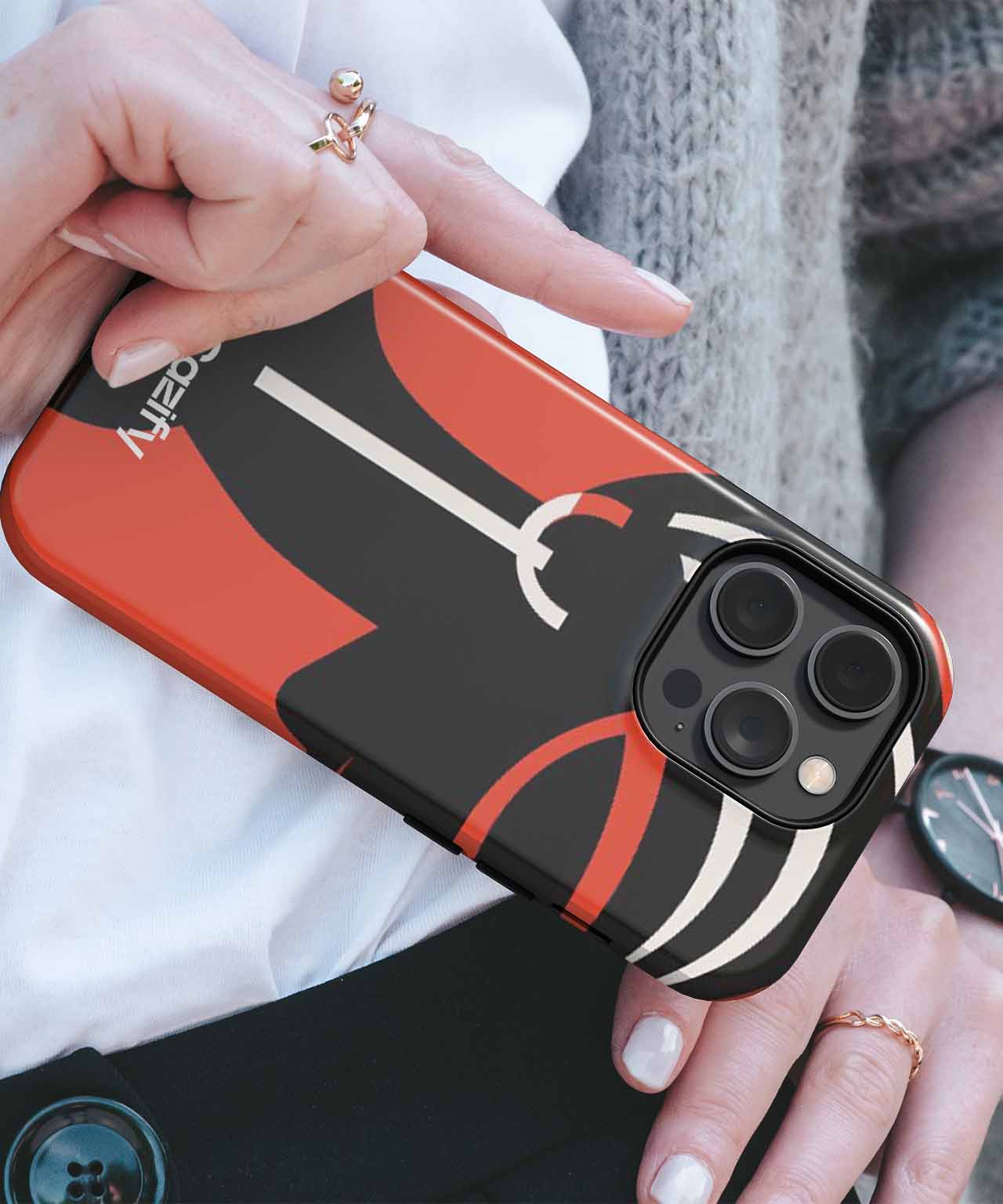 Stylish Black Silhouette with Stripes iPhone case Case Cazify - Delivery Canada