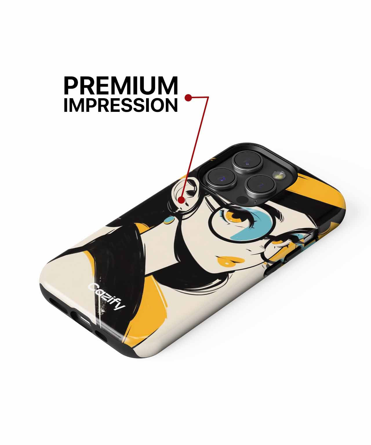 Stylish Blue Glasses and Yellow Hat iPhone case Case Cazify - Delivery Canada
