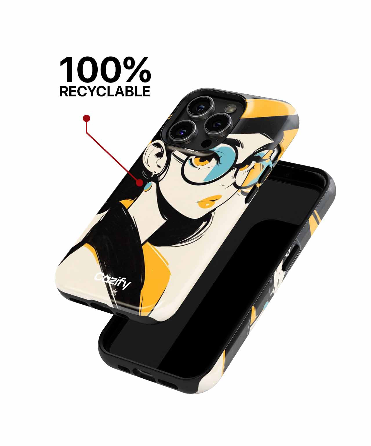 Stylish Blue Glasses and Yellow Hat iPhone case Case Cazify - Delivery Canada